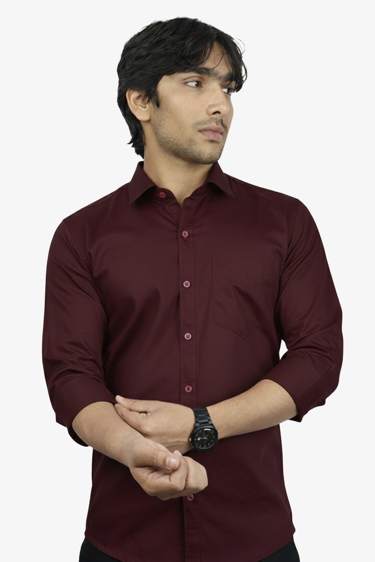 TWEE  S WINE | SLIM FIT PREMIUM POLO NECK CASUAL SHIRT | ORIGENS