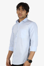 LIN SKY BLUE | SLIM FIT PREMIUM POLO NECK CASUAL SHIRT | ORIGENS
