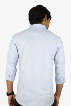 LIN SKY BLUE | SLIM FIT PREMIUM POLO NECK CASUAL SHIRT | ORIGENS
