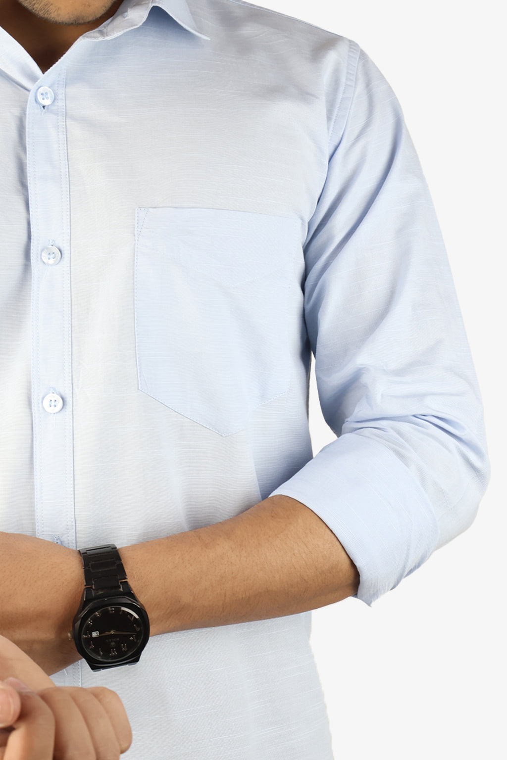 LIN SKY BLUE | SLIM FIT PREMIUM POLO NECK CASUAL SHIRT | ORIGENS