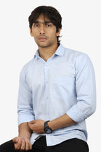 LIN SKY BLUE | SLIM FIT PREMIUM POLO NECK CASUAL SHIRT | ORIGENS