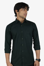 LIN BOTTEL GREEN | SLIM FIT PREMIUM POLO NECK CASUAL SHIRT | ORIGENS