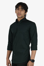 LIN BOTTEL GREEN | SLIM FIT PREMIUM POLO NECK CASUAL SHIRT | ORIGENS