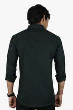LIN BOTTEL GREEN | SLIM FIT PREMIUM POLO NECK CASUAL SHIRT | ORIGENS