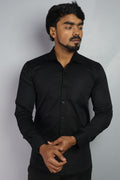 TWEE  S BLACK | SLIM FIT PREMIUM POLO NECK CASUAL SHIRT | ORIGENS