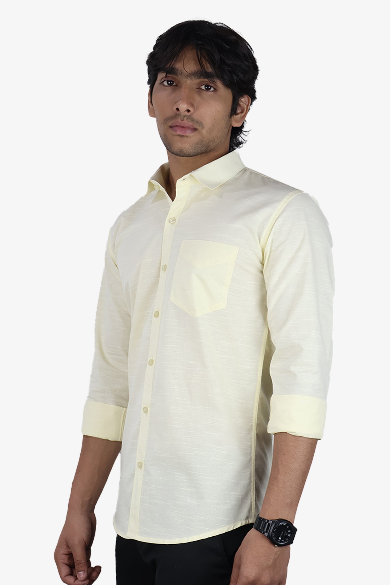 LIN LEMON | SLIM FIT PREMIUM POLO NECK CASUAL SHIRT | ORIGENS