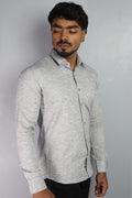 KED  S DARK GRAY | SLIM FIT PREMIUM POLO NECK CASUAL SHIRT | ORIGENS