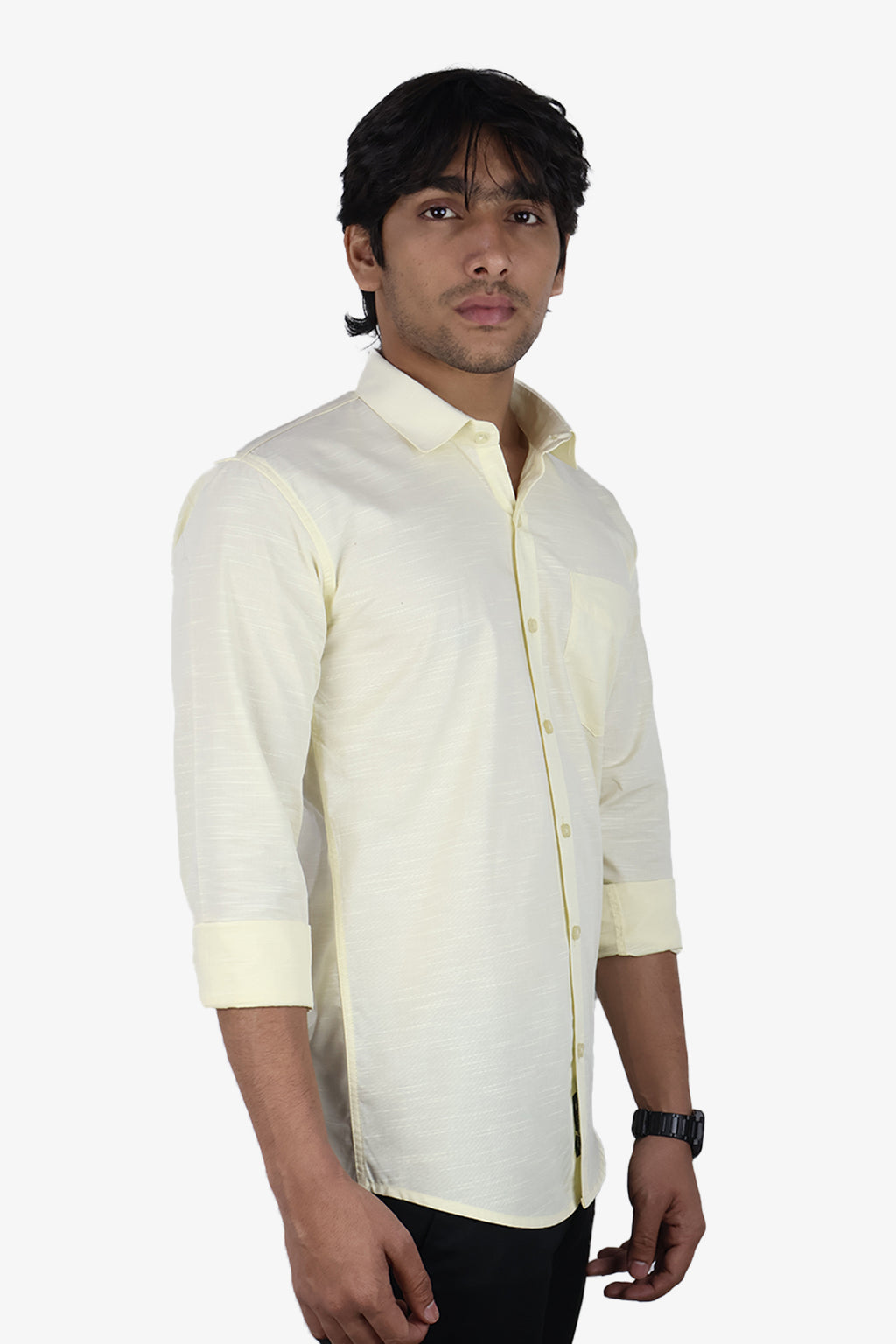 LIN LEMON | SLIM FIT PREMIUM POLO NECK CASUAL SHIRT | ORIGENS