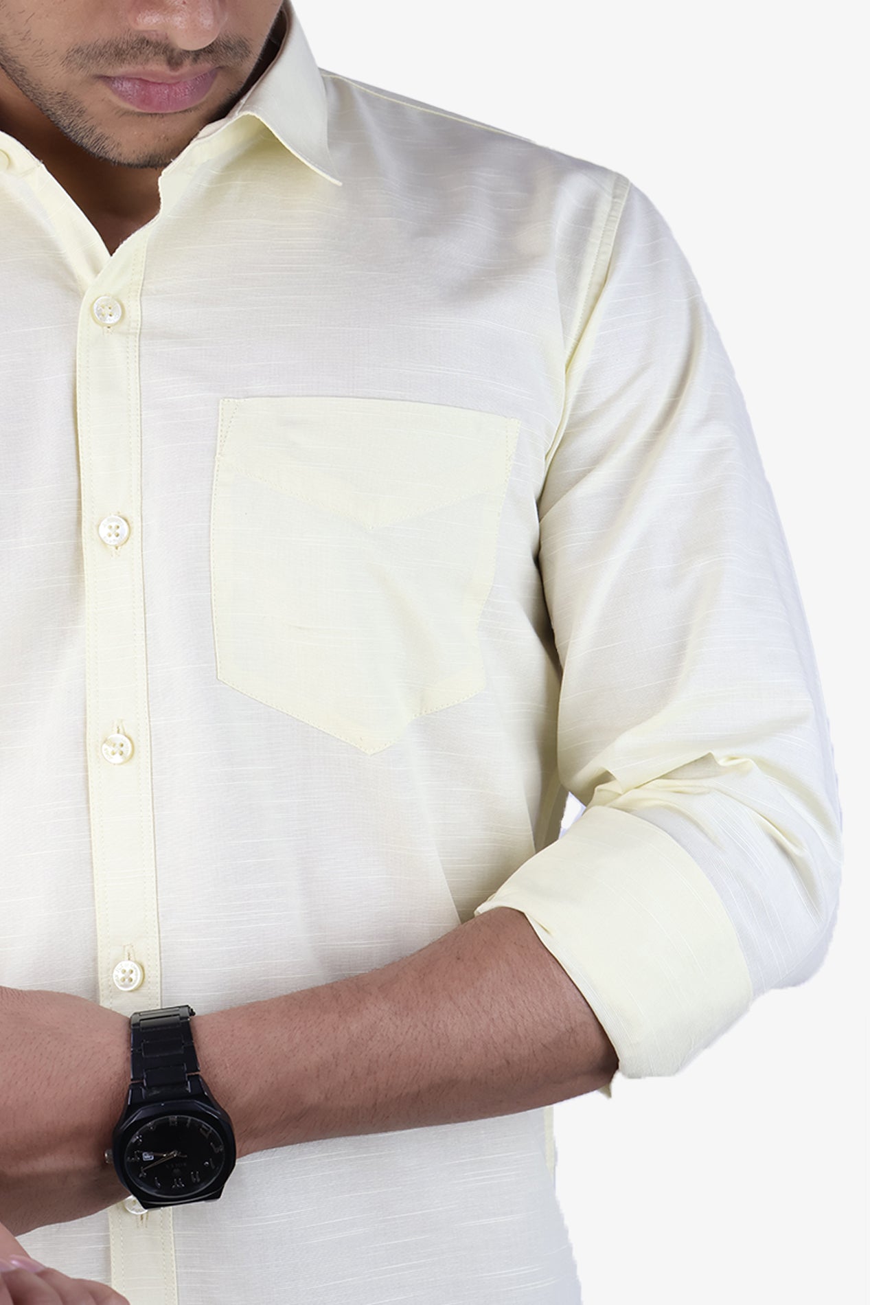 LIN LEMON | SLIM FIT PREMIUM POLO NECK CASUAL SHIRT | ORIGENS