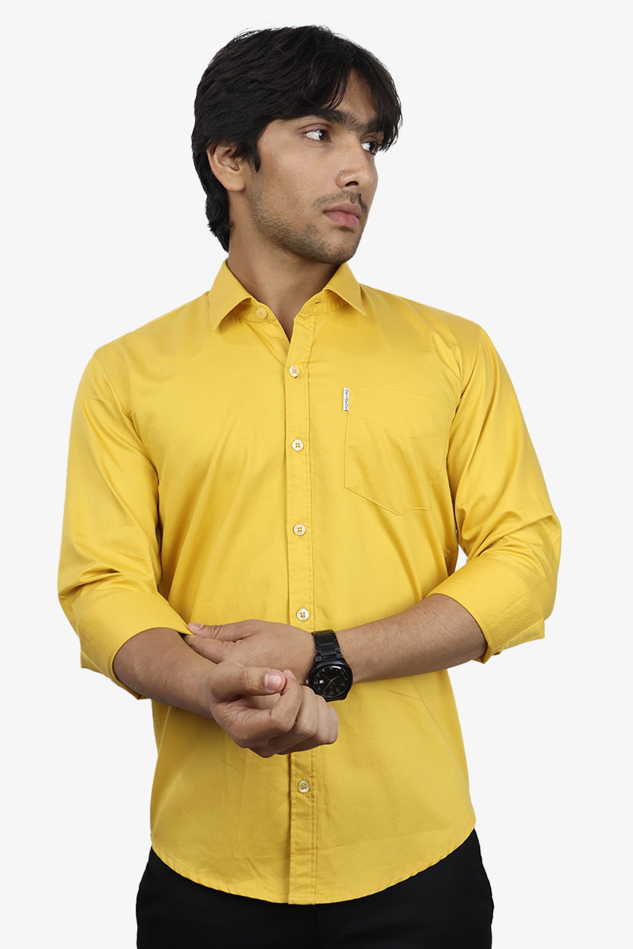 TWEE HALDI YELLOW | SLIM FIT PREMIUM POLO NECK CASUAL SHIRT | ORIGENS