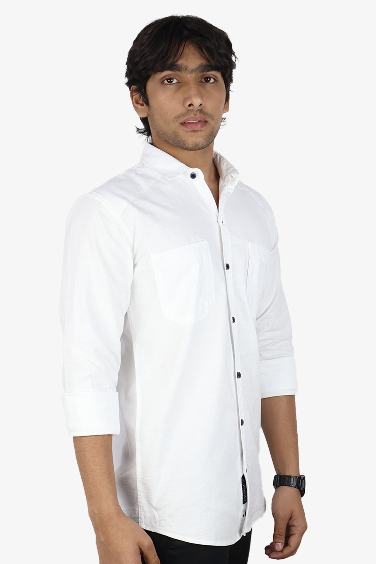 ROXX  S WHITE | SLIM FIT PREMIUM POLO NECK CASUAL SHIRT | ORIGENS