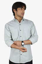 ROXX LIGHT GRAY | SLIM FIT PREMIUM POLO NECK CASUAL SHIRT | ORIGENS