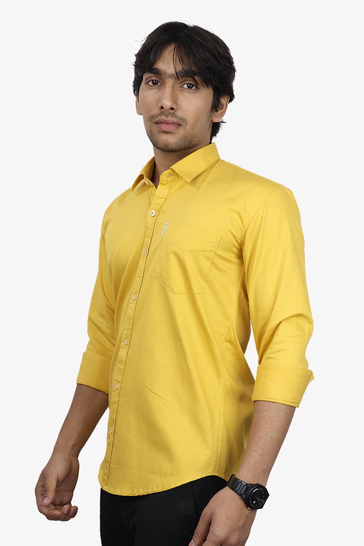 TWEE HALDI YELLOW | SLIM FIT PREMIUM POLO NECK CASUAL SHIRT | ORIGENS