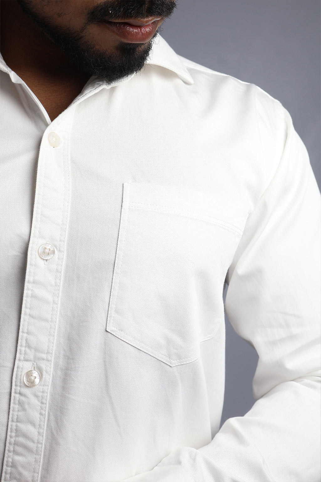TWEE WHITE | SLIM FIT PREMIUM POLO NECK CASUAL SHIRT | ORIGENS