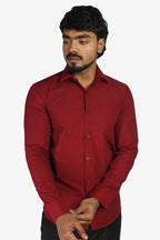 FIFA MAROON | SLIM FIT PREMIUM POLO NECK CASUAL SHIRT | ORIGENS
