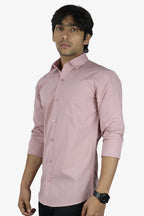 LIN PEACH | SLIM FIT PREMIUM POLO NECK CASUAL SHIRT | ORIGENS