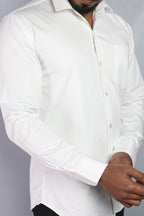 TWEE WHITE | SLIM FIT PREMIUM POLO NECK CASUAL SHIRT | ORIGENS