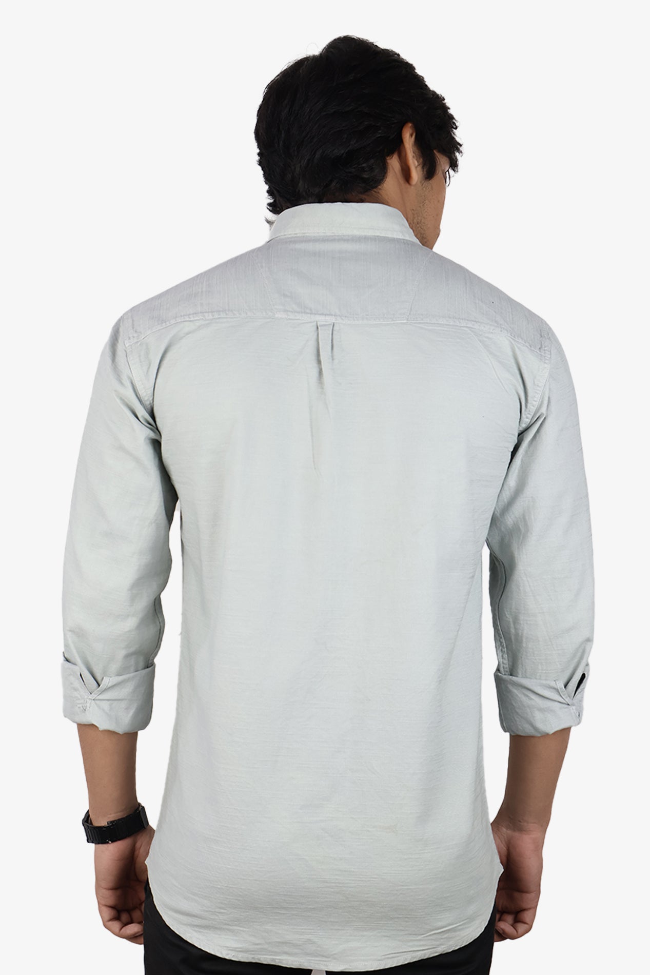 ROXX  S LIGHT GRAY | SLIM FIT PREMIUM POLO NECK CASUAL SHIRT | ORIGENS
