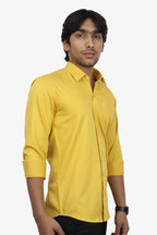 TWEE  S HALDI YELLOW | SLIM FIT PREMIUM POLO NECK CASUAL SHIRT | ORIGENS