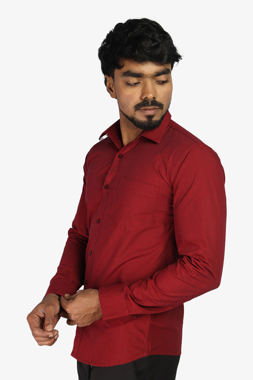 FIFA MAROON | SLIM FIT PREMIUM POLO NECK CASUAL SHIRT | ORIGENS
