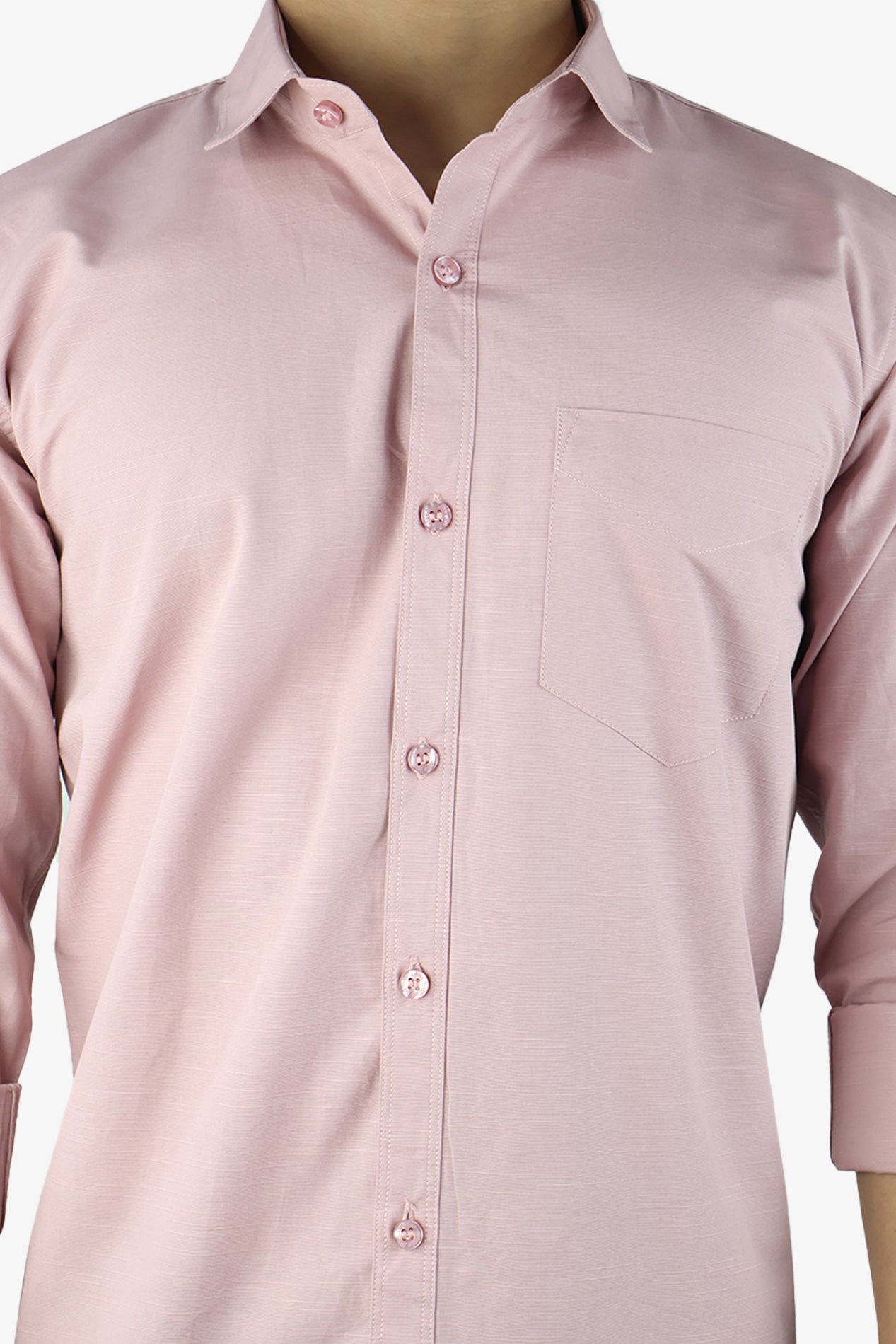 LIN PEACH | SLIM FIT PREMIUM POLO NECK CASUAL SHIRT | ORIGENS