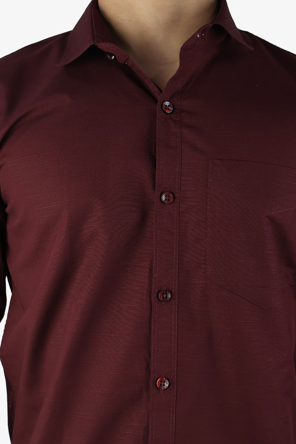 LIN MAROON | SLIM FIT PREMIUM POLO NECK CASUAL SHIRT | ORIGENS