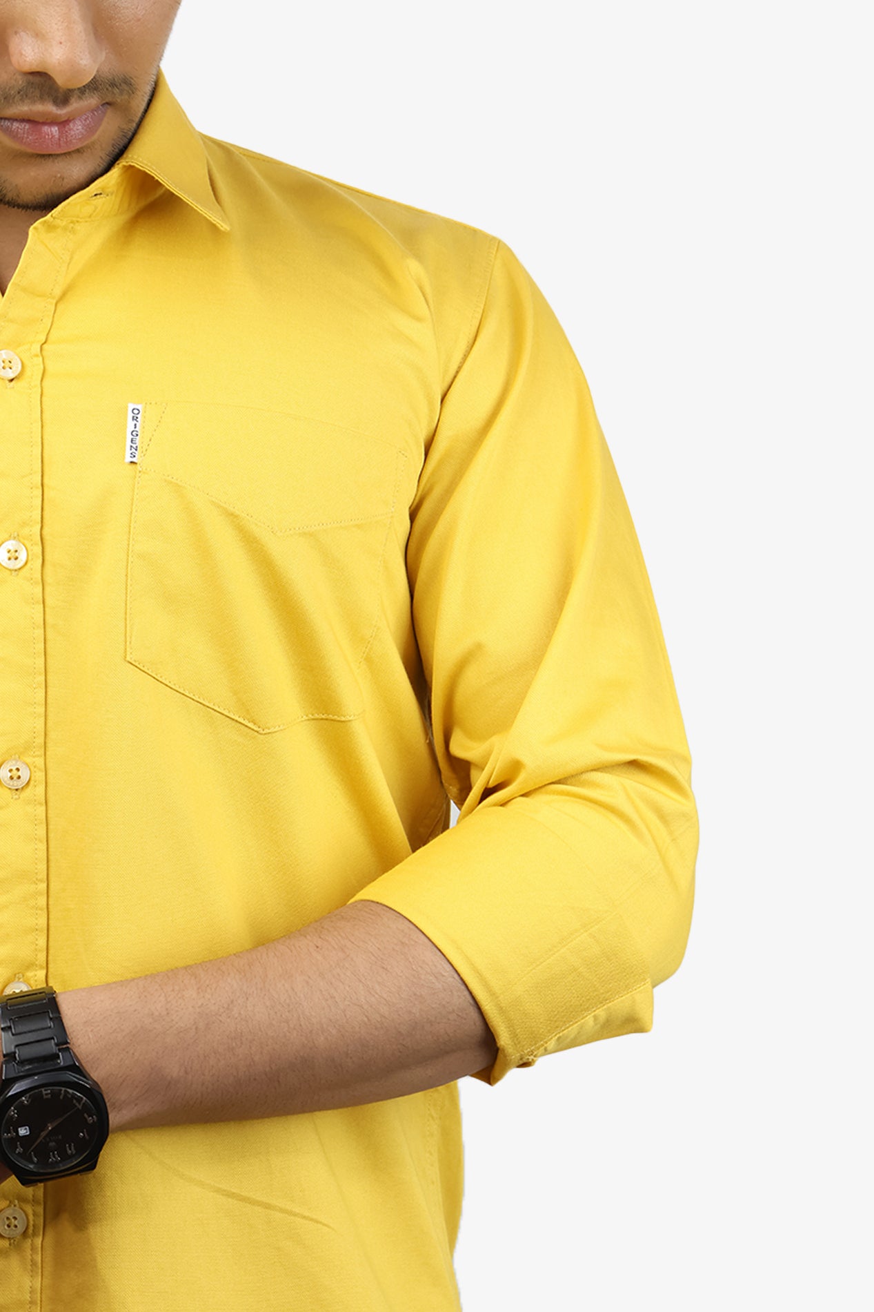 TWEE  S HALDI YELLOW | SLIM FIT PREMIUM POLO NECK CASUAL SHIRT | ORIGENS