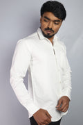 TWEE WHITE | SLIM FIT PREMIUM POLO NECK CASUAL SHIRT | ORIGENS