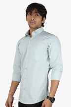 LIN SEA GREEN | SLIM FIT PREMIUM POLO NECK CASUAL SHIRT | ORIGENS