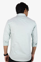 LIN SEA GREEN | SLIM FIT PREMIUM POLO NECK CASUAL SHIRT | ORIGENS