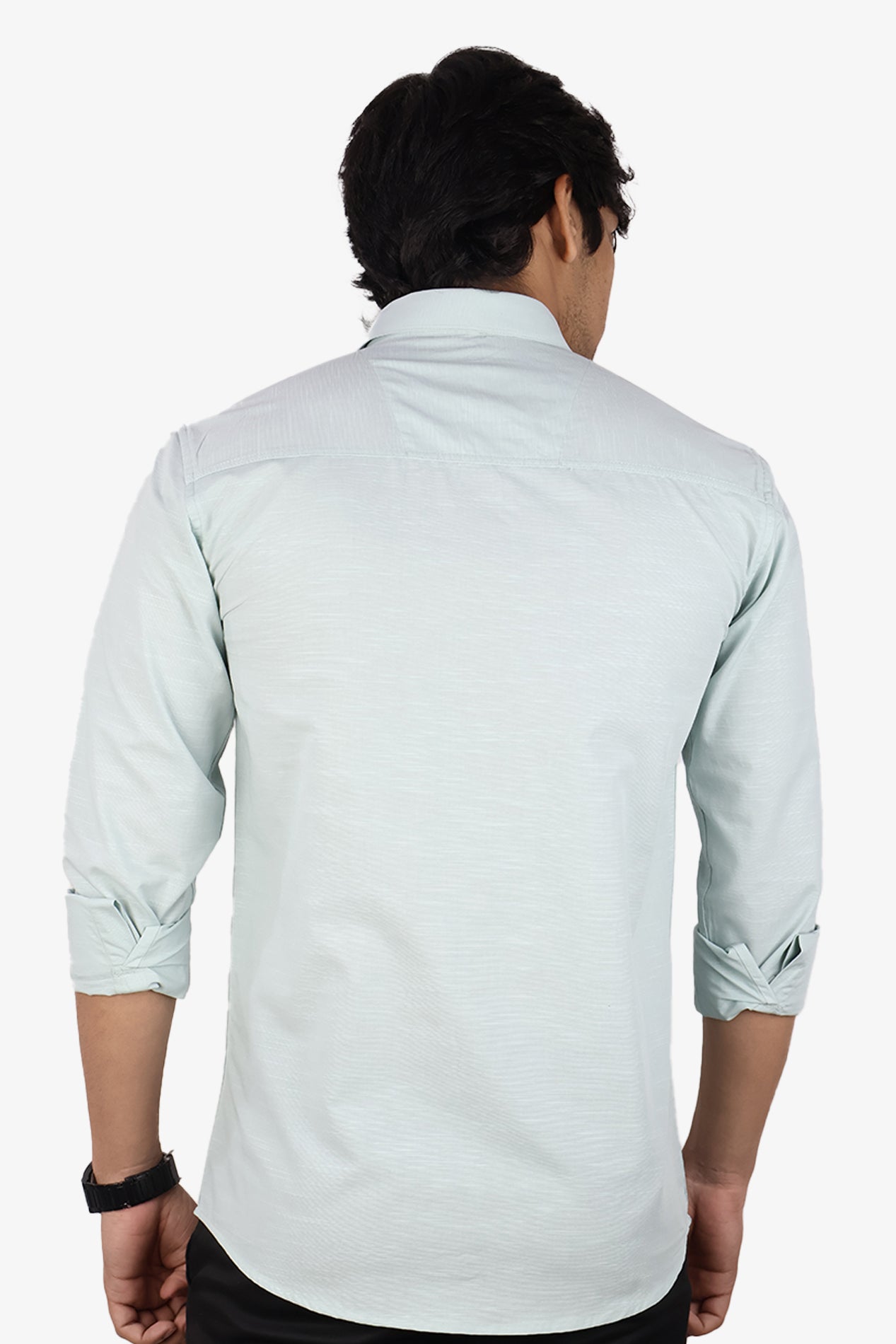 LIN SEA GREEN | SLIM FIT PREMIUM POLO NECK CASUAL SHIRT | ORIGENS