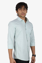 LIN SEA GREEN | SLIM FIT PREMIUM POLO NECK CASUAL SHIRT | ORIGENS
