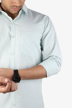 LIN SEA GREEN | SLIM FIT PREMIUM POLO NECK CASUAL SHIRT | ORIGENS