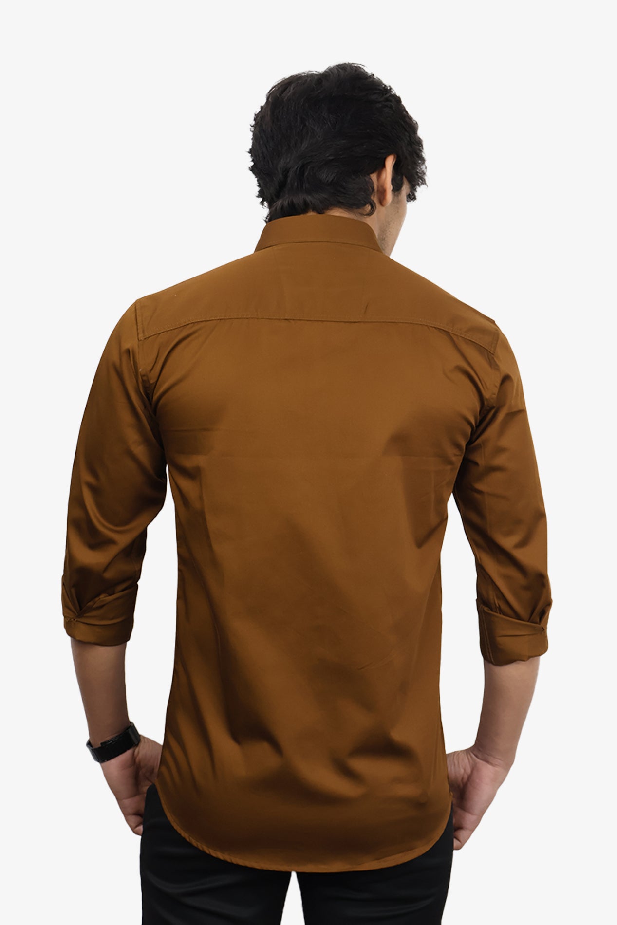 STAN BROWN | SLIM FIT PREMIUM POLO NECK CASUAL SHIRT | ORIGENS