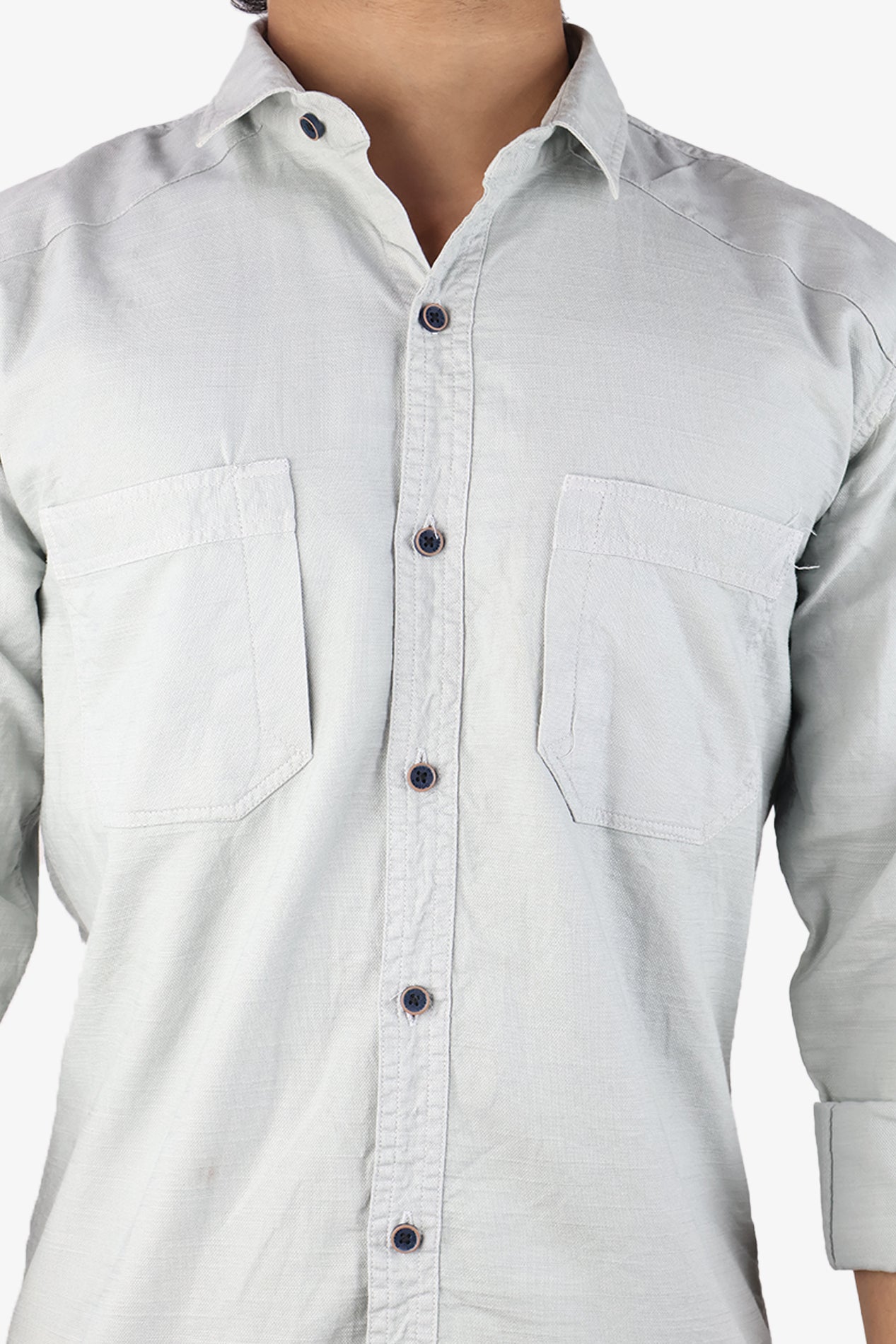 ROXX  S LIGHT GRAY | SLIM FIT PREMIUM POLO NECK CASUAL SHIRT | ORIGENS