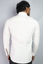LIN  S WHITE | SLIM FIT PREMIUM POLO NECK CASUAL SHIRT | ORIGENS