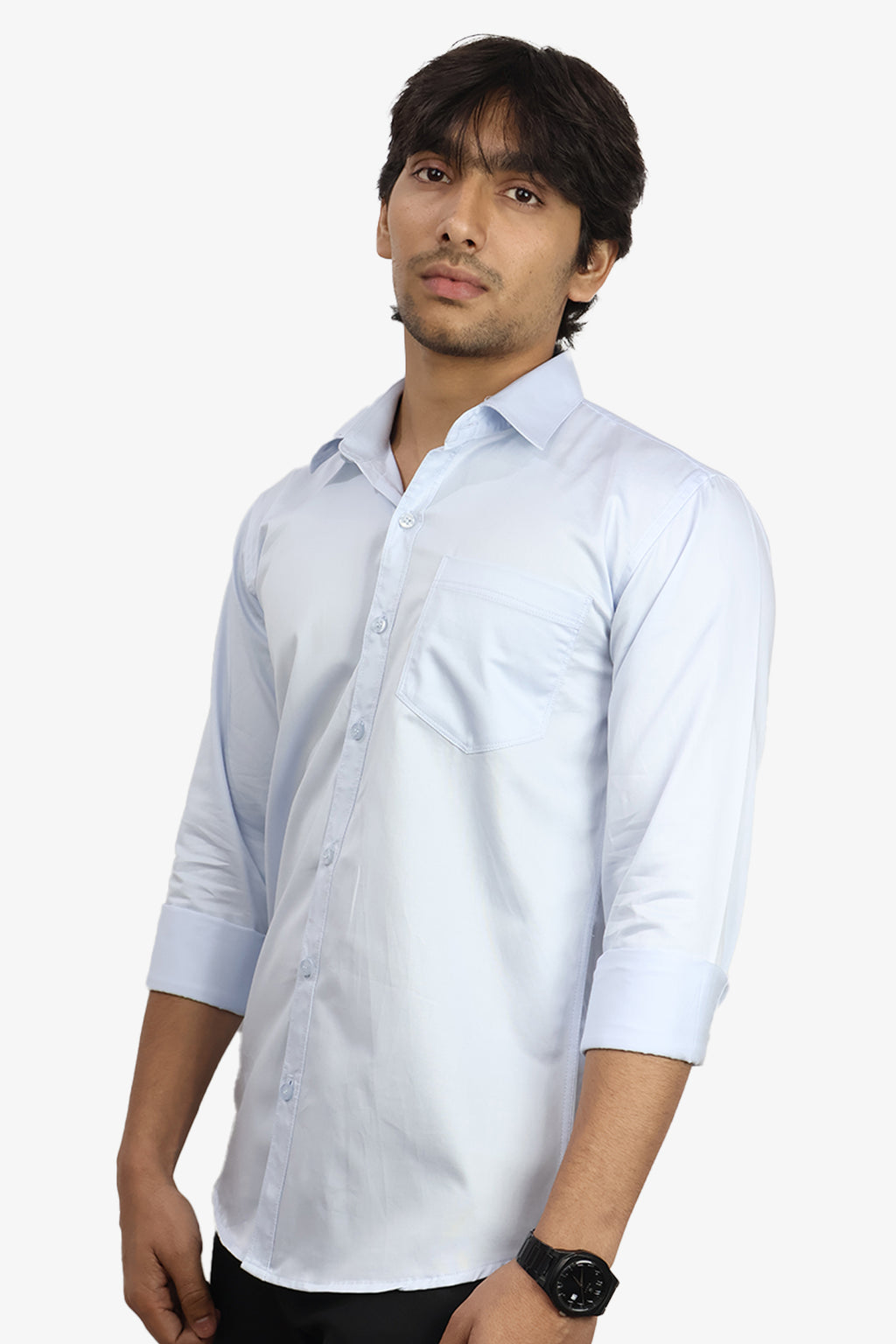 STAN SKY BLUE | SLIM FIT PREMIUM POLO NECK CASUAL SHIRT | ORIGENS