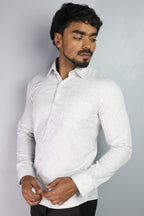 KED  S LIGHT GRAY | SLIM FIT PREMIUM POLO NECK CASUAL SHIRT | ORIGENS