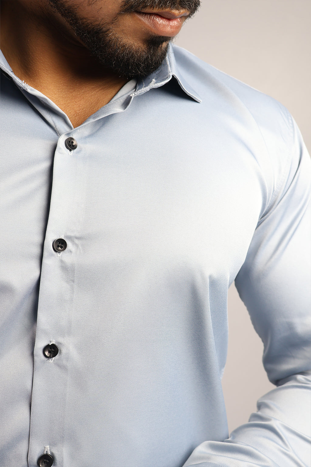 SEEK SKY BLUE | SLIM FIT PREMIUM POLO NECK CASUAL SHIRT | ORIGENS