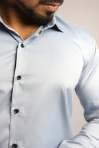 SEEK SKY BLUE | SLIM FIT PREMIUM POLO NECK CASUAL SHIRT | ORIGENS