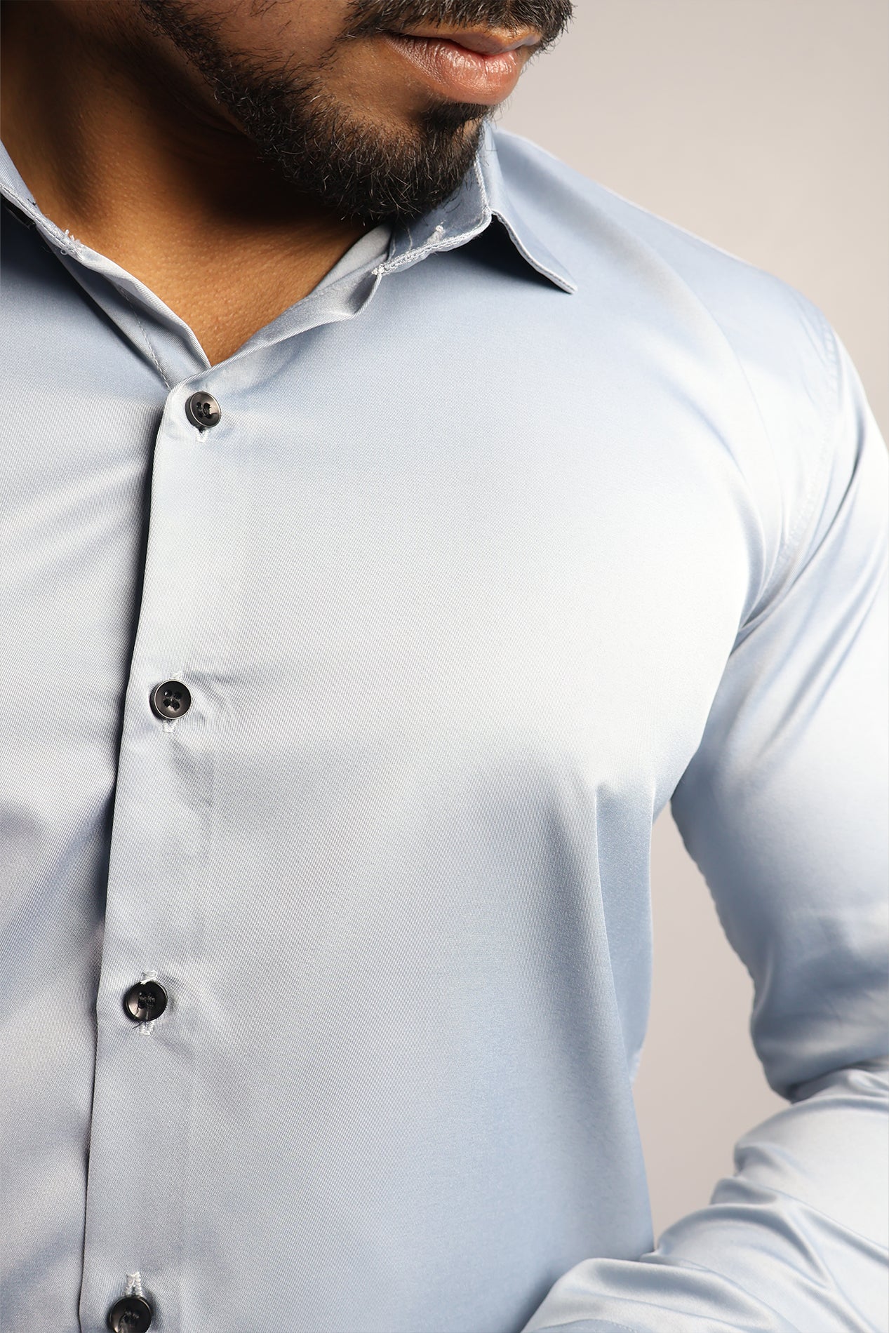SEEK SKY BLUE | SLIM FIT PREMIUM POLO NECK CASUAL SHIRT | ORIGENS