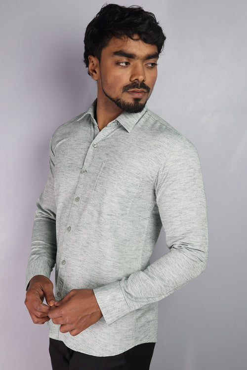 KED GREEN | SLIM FIT PREMIUM POLO NECK CASUAL SHIRT | ORIGENS