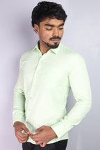 KED  S PARROT GREEN | SLIM FIT PREMIUM POLO NECK CASUAL SHIRT | ORIGENS