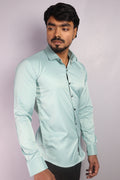 SEEK  S FIROZI BLUE | SLIM FIT PREMIUM POLO NECK CASUAL SHIRT | ORIGENS