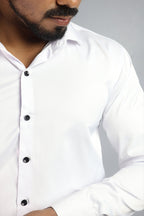 SEEK  S WHITE | SLIM FIT PREMIUM POLO NECK CASUAL SHIRT | ORIGENS
