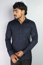 STAN  S NAVI BLUE | SLIM FIT PREMIUM POLO NECK CASUAL SHIRT | ORIGENS