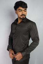 SEEK  S BLACK | SLIM FIT PREMIUM POLO NECK CASUAL SHIRT | ORIGENS