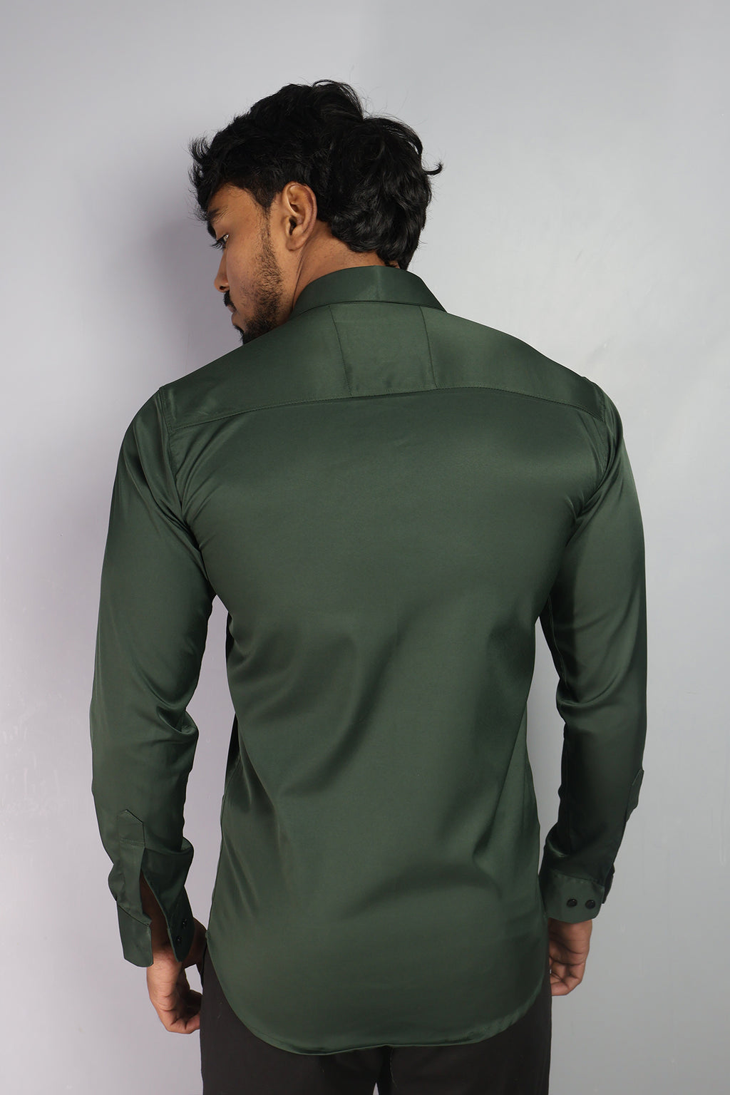 SEEK  S DARK GREEN | SLIM FIT PREMIUM POLO NECK CASUAL SHIRT | ORIGENS