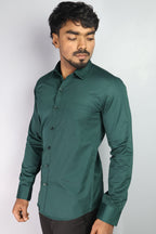 STAN  S OLIVE GREEN | SLIM FIT PREMIUM POLO NECK CASUAL SHIRT | ORIGENS