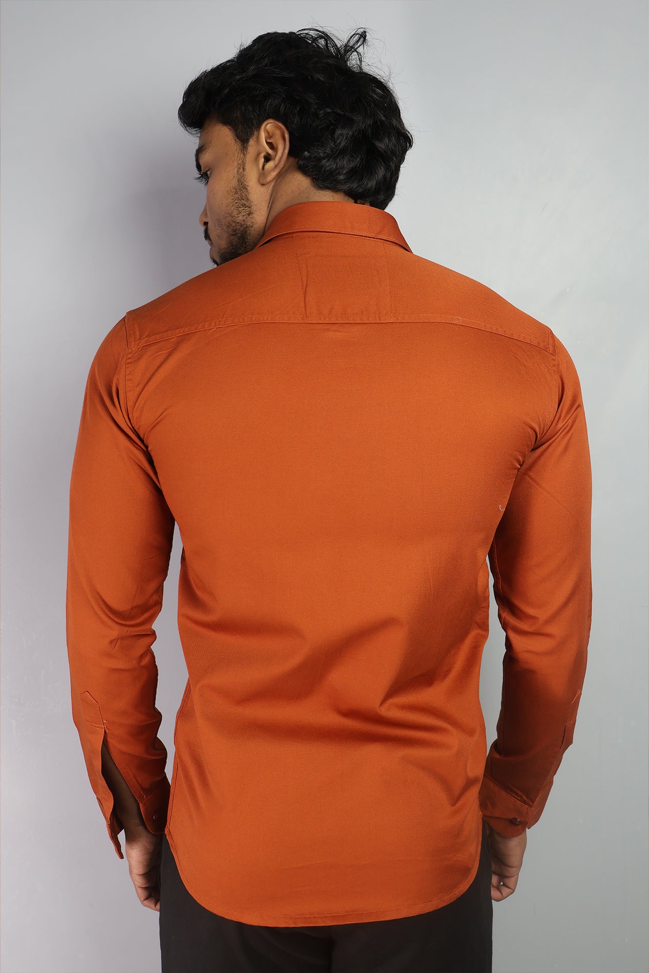 TWEE RUST BROWN | SLIM FIT PREMIUM POLO NECK CASUAL SHIRT | ORIGENS